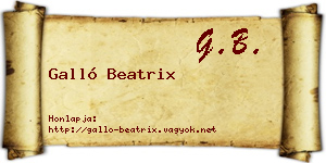 Galló Beatrix névjegykártya