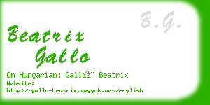 beatrix gallo business card